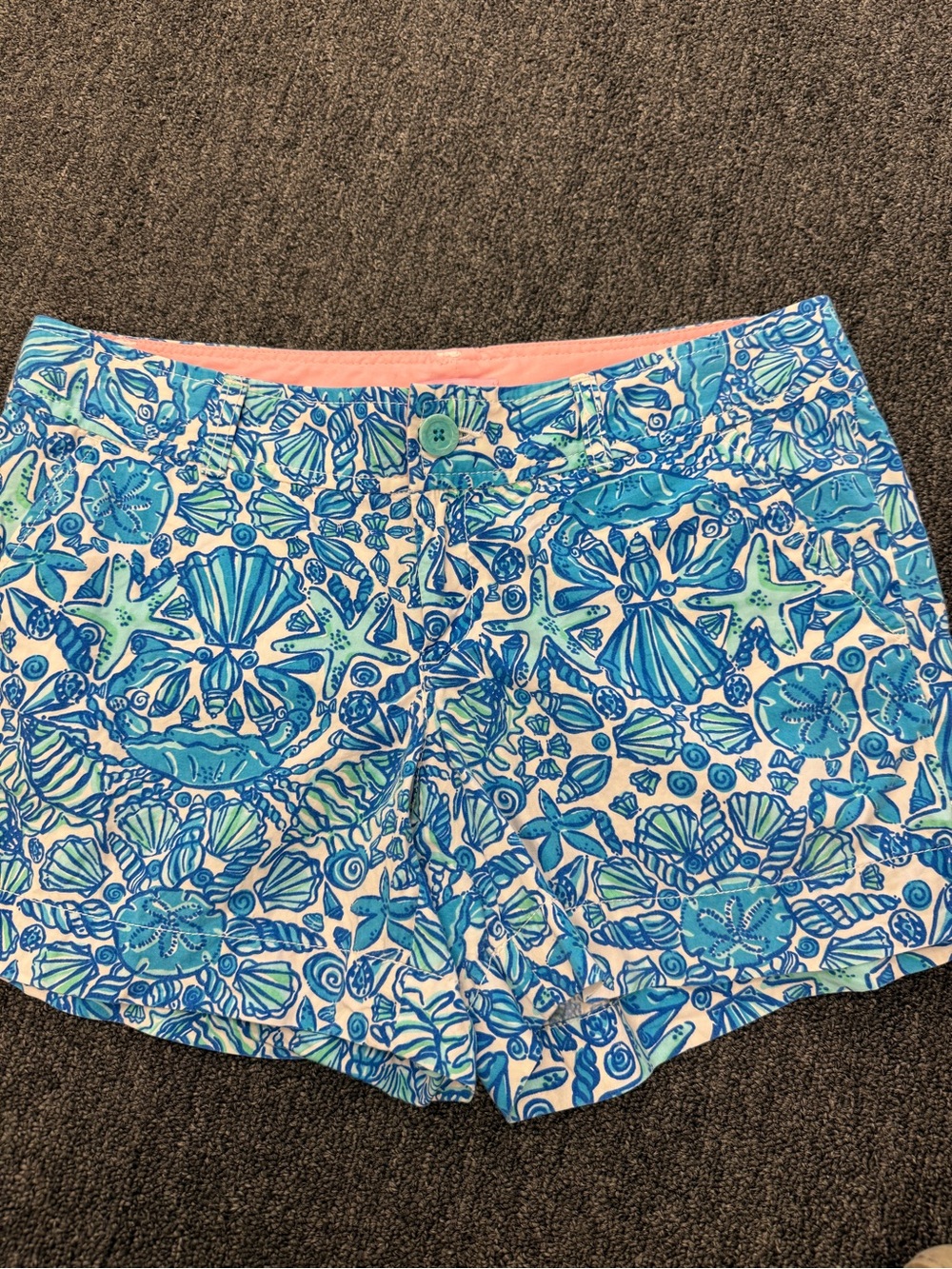 Lilly Pulitzer Blue & Aqua Seashell Print Shorts